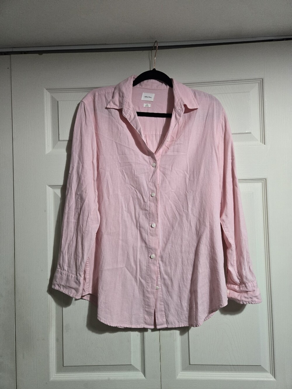 aritzia wilfred sail linen button up